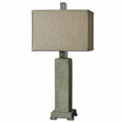 Best reviews of 🤩 Uttermost Risto 1-light Concrete Antiqued Brushed Aluminum Table Lamp ⭐