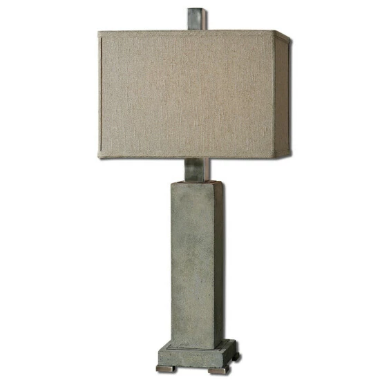 Best reviews of ๐คฉ Uttermost Risto 1-light Concrete Antiqued Brushed Aluminum Table Lamp โญ