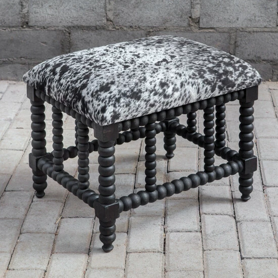 Best Pirce ๐งจ Uttermost Rancho Faux Cow Hide Small Bench โญ - Image 4