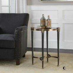 Best deal โจ Uttermost Thora Brushed Black Accent Table ๐