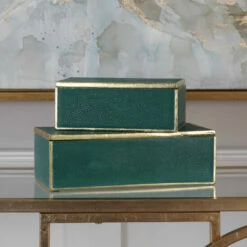 Best Pirce ❤️ Uttermost Karis Emerald Green Boxes (Set Of 2) 🔥