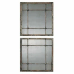 Deals 💯 Uttermost Saragano Slate Blue Square Mirrors (Set Of 2) - 19x19x1 🎉
