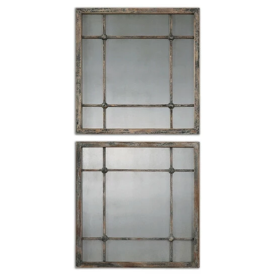 Deals ๐ฏ Uttermost Saragano Slate Blue Square Mirrors (Set Of 2) - 19x19x1 ๐
