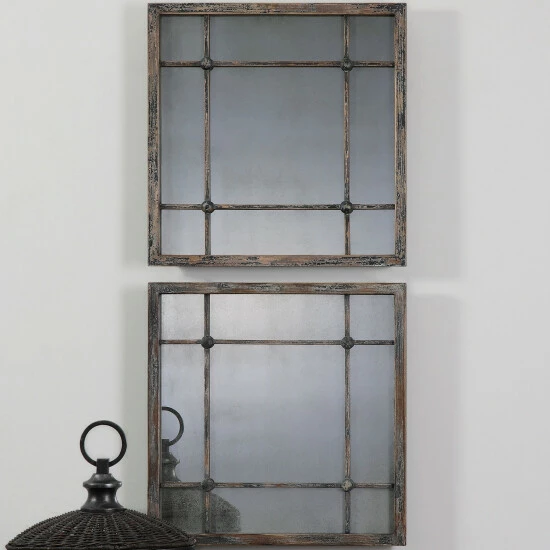 Deals ๐ฏ Uttermost Saragano Slate Blue Square Mirrors (Set Of 2) - 19x19x1 ๐ - Image 2