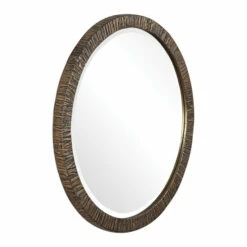 Buy ๐ฅฐ Uttermost Wayde Gold Bark Round Mirror - 30x30x1.5 โ