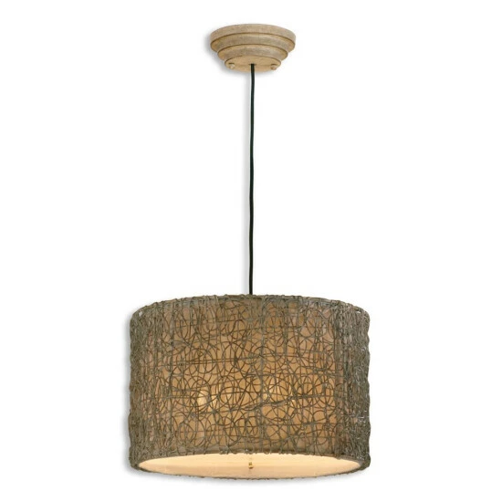Best Pirce ๐ฅ Uttermost Knotted Rattan 3-light Hand Rubbed Ivory Drum Pendant ๐ฏ