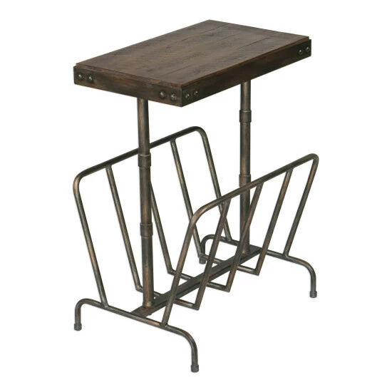 Best Sale ✔️ Uttermost Sonora Burnished Brushed Industrial Magazine Side Table 😍