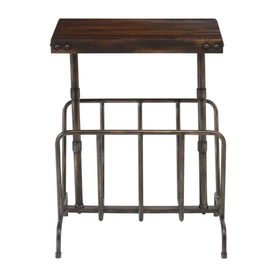 Best Sale ✔️ Uttermost Sonora Burnished Brushed Industrial Magazine Side Table 😍 - Image 2