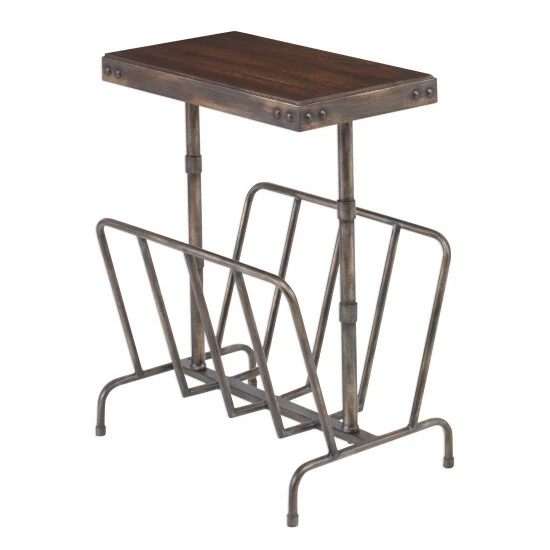 Best Sale ✔️ Uttermost Sonora Burnished Brushed Industrial Magazine Side Table 😍 - Image 3