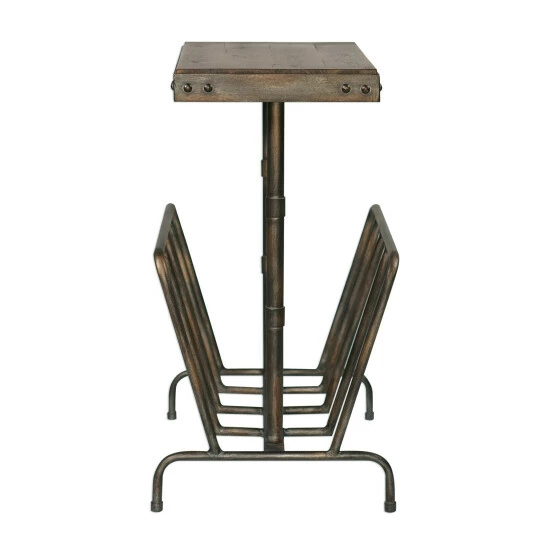 Best Sale ✔️ Uttermost Sonora Burnished Brushed Industrial Magazine Side Table 😍 - Image 4