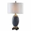 Promo 🔥 Uttermost Latah 1-light Mottled Blue Glazed Table Lamp 🔥