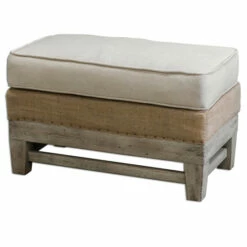Best deal ๐ Uttermost Schafer Bone White Upholstered Ottoman ๐งจ