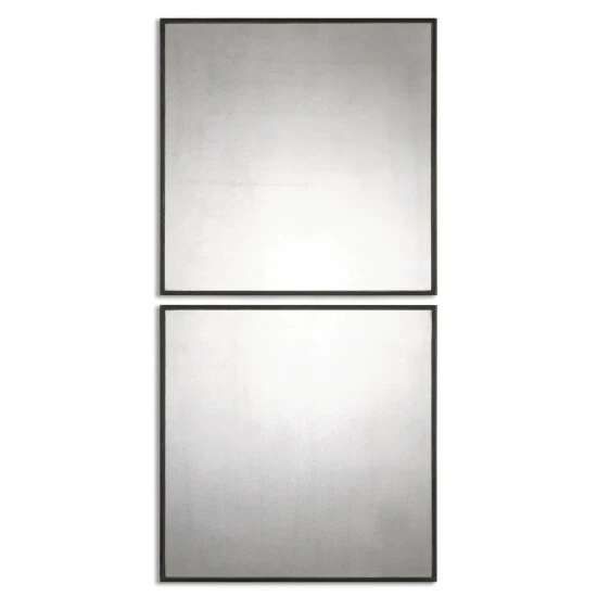 Best Sale ๐คฉ Uttermost Matty Antiqued Square Wall Mirrors (Set Of 2) - Black - 23.5x23.5x1 โญ