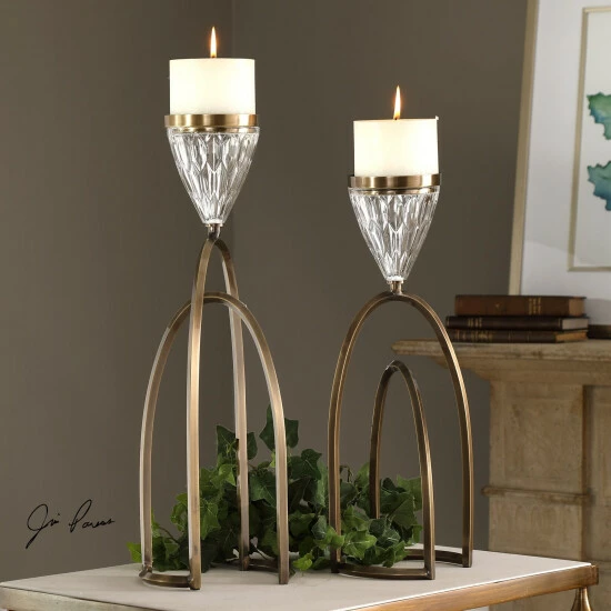 Wholesale ๐ Uttermost Carma Plated Coffee Bronze Candleholders (Set Of 2) ๐ - Image 2