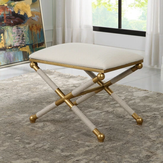 Hot Sale โจ Uttermost Socialite White Small Bench - 24"x 20.25"x 17" ๐ - Image 2