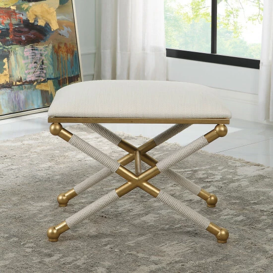 Hot Sale โจ Uttermost Socialite White Small Bench - 24"x 20.25"x 17" ๐ - Image 3