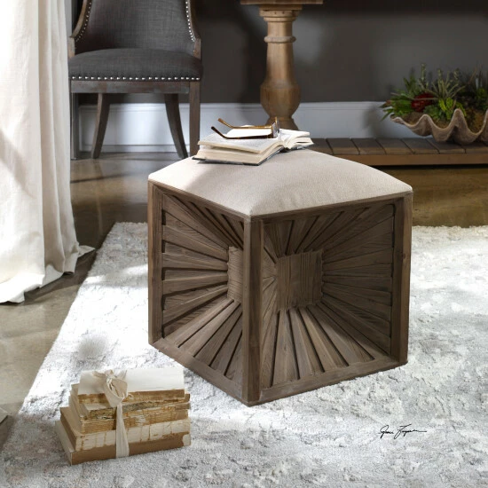 Coupon ๐ฅ Uttermost Jia Natural Wood Cube Ottoman ๐ฅ - Image 2