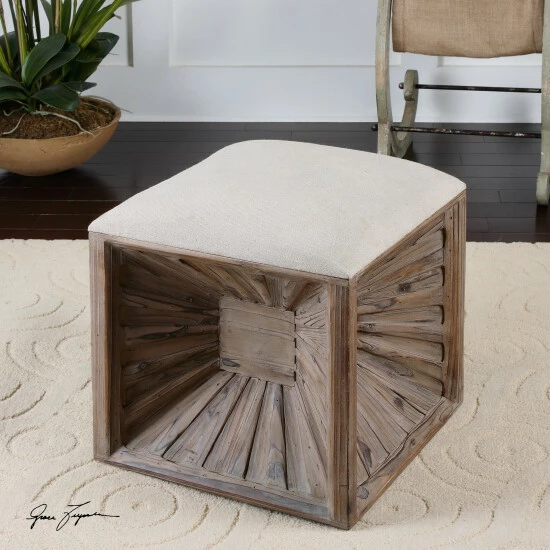 Coupon ๐ฅ Uttermost Jia Natural Wood Cube Ottoman ๐ฅ - Image 4