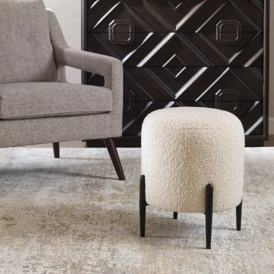 Budget 🔥 Uttermost Arles White Shearling Ottoman 🤩 - Image 2