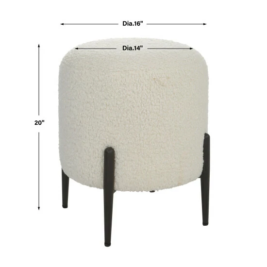 Budget 🔥 Uttermost Arles White Shearling Ottoman 🤩 - Image 3