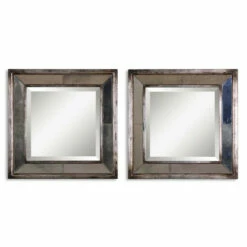 Best reviews of 🔔 Uttermost Davion Squares Silver Mirror (Set Of 2) - Silver/Black - 18x18x3.125 ✨