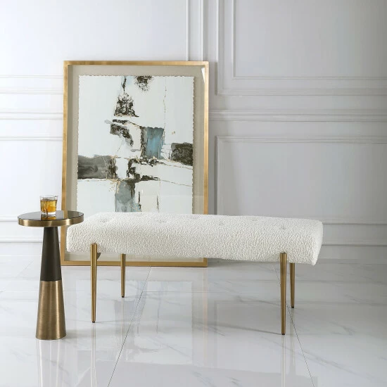 Best Sale ๐ Uttermost Olivier White Bench ๐ - Image 5