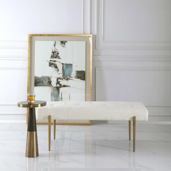Best Sale ๐ Uttermost Olivier White Bench ๐ - Image 6