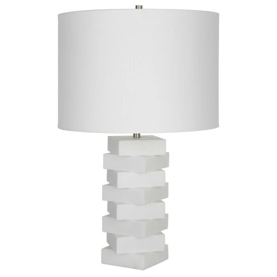 Cheapest โจ Uttermost Ascent White Geometric Table Lamp - 14 W X 23 H X 14 D (inches) ๐ - Image 4