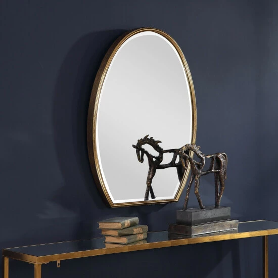 Flash Sale 👏 Uttermost Kenzo Gold Modified Oval Mirror 👍 - Image 4