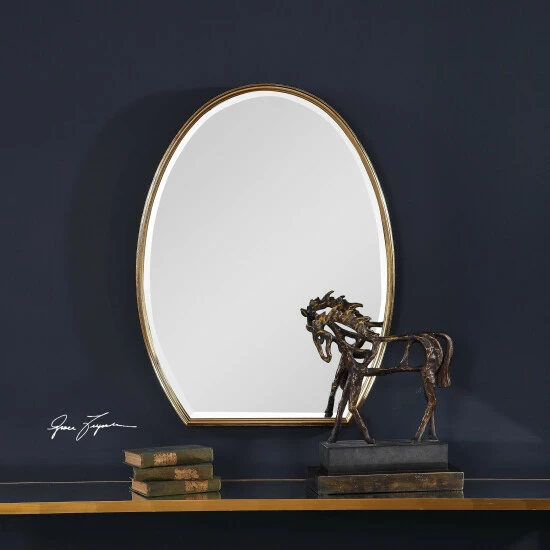 Flash Sale 👏 Uttermost Kenzo Gold Modified Oval Mirror 👍 - Image 5