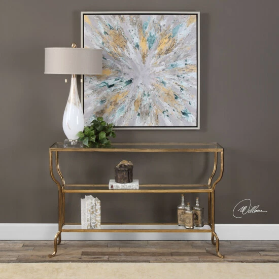 Outlet 🛒 Uttermost Deline Gold Console Table 💯
