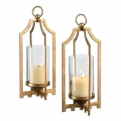 New 👏 Uttermost Lucy Gold Candleholders (Set Of 2) 😀