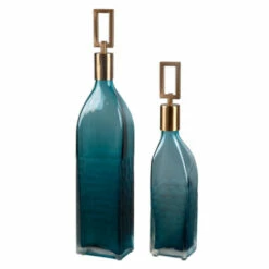 Cheapest 😀 Uttermost Annabella Teal Glass Bottles (Set Of 2) 🛒