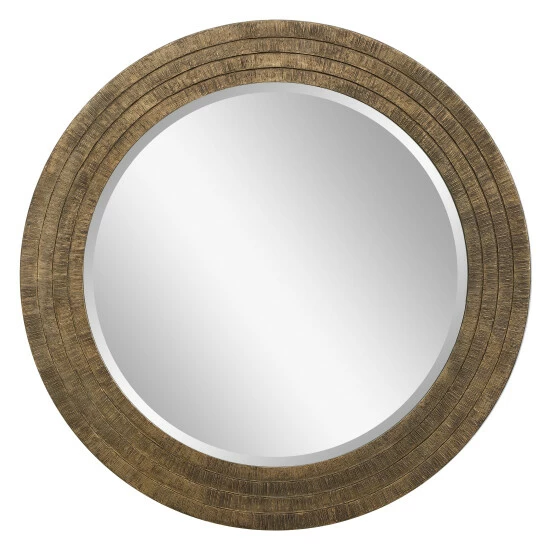 Cheap ⌛ Uttermost Relic Aged Gold Round Mirror 😍