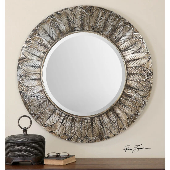 Cheap ๐งจ Uttermost Foliage Distressed Silver Leaf Mirror โจ - Image 2