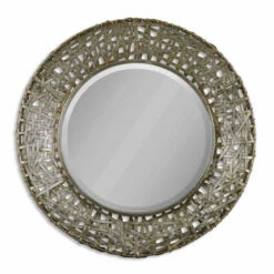 Hot Sale 💯 Uttermost 'Alita' Champagne Woven Metal Mirror - Silver - 32.25x32.25x3 ✨