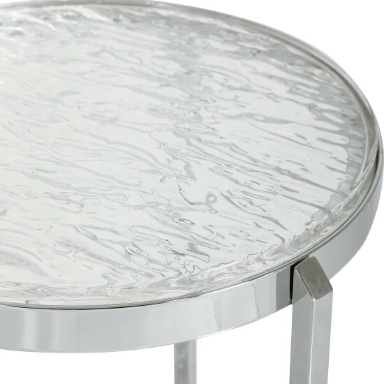 Best Sale 🎉 Uttermost Clarence Textured Glass Accent Table 🌟 - Image 3