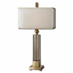New 😍 Uttermost Caecilia 33-inch Metal Fabric Glass Table Lamp 😍