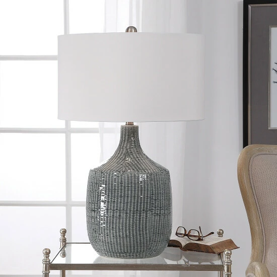 Discount 👏 Uttermost Felipe Distressed Grey Table Lamp 💯 - Image 5
