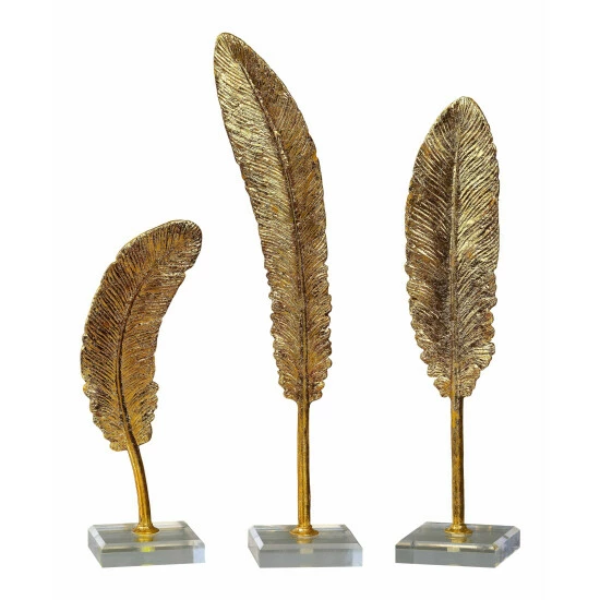 Budget โ๏ธ Uttermost Feathers Gold Sculpture (Set Of 3) ๐ - Image 2