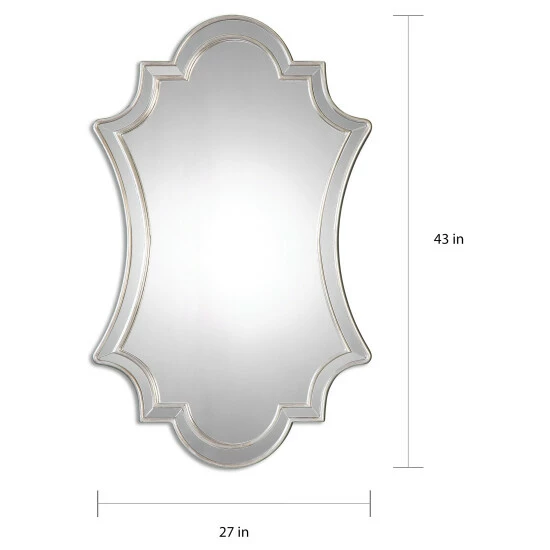 Best Pirce π Uttermost Elara Decorative Antiqued Wall Mirror - Antique Silver - 27x43x1.125 π - Image 3