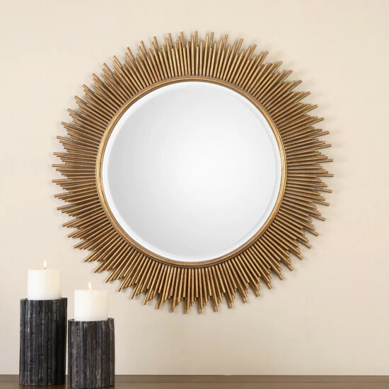 Brand new 😉 Uttermost Marlo Round Gold Mirror - Antique Silver - 36x36x1.25 💯 - Image 2