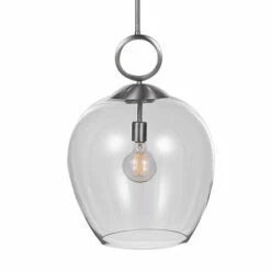 Best deal ๐ Uttermost Calix Nickel 1-Light Glass Pendant ๐