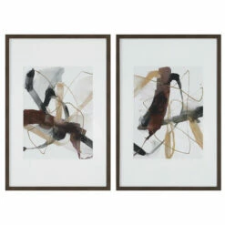 Best Sale 🤩 Uttermost Burgundy Interjection Abstract Prints (Set Of 2) - 26.5"W X 39.5"H X 2.125"D 👏