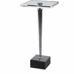 Promo ✔️ Uttermost Campeiro Square Drink Table Polished Nickel/black 💯