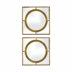 Best Pirce 🎉 Uttermost Gaza Gold Square Mirrors (Set Of 2) - Antique Gold ✨