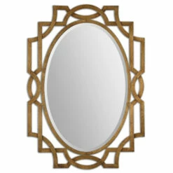 Buy ⭐ Uttermost Margutta Gold Decorative Oval Mirror - Antique Silver - 29.5x41x0.75 🎉