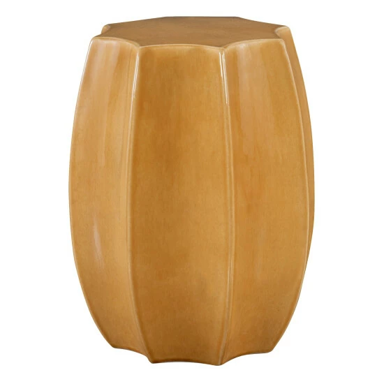 Coupon ⌛ Uttermost Sunrise Amber Gloss Scalloped Garden Stool - 13"W X 17"H X 13"D 😍 - Image 2