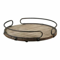 Brand new ✨ Uttermost Acela Natural Wood Round Wine Tray ❤️