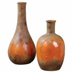 Budget โค๏ธ Uttermost Kadam Orange Ceramic Vases (Set Of 2) ๐ฅฐ
